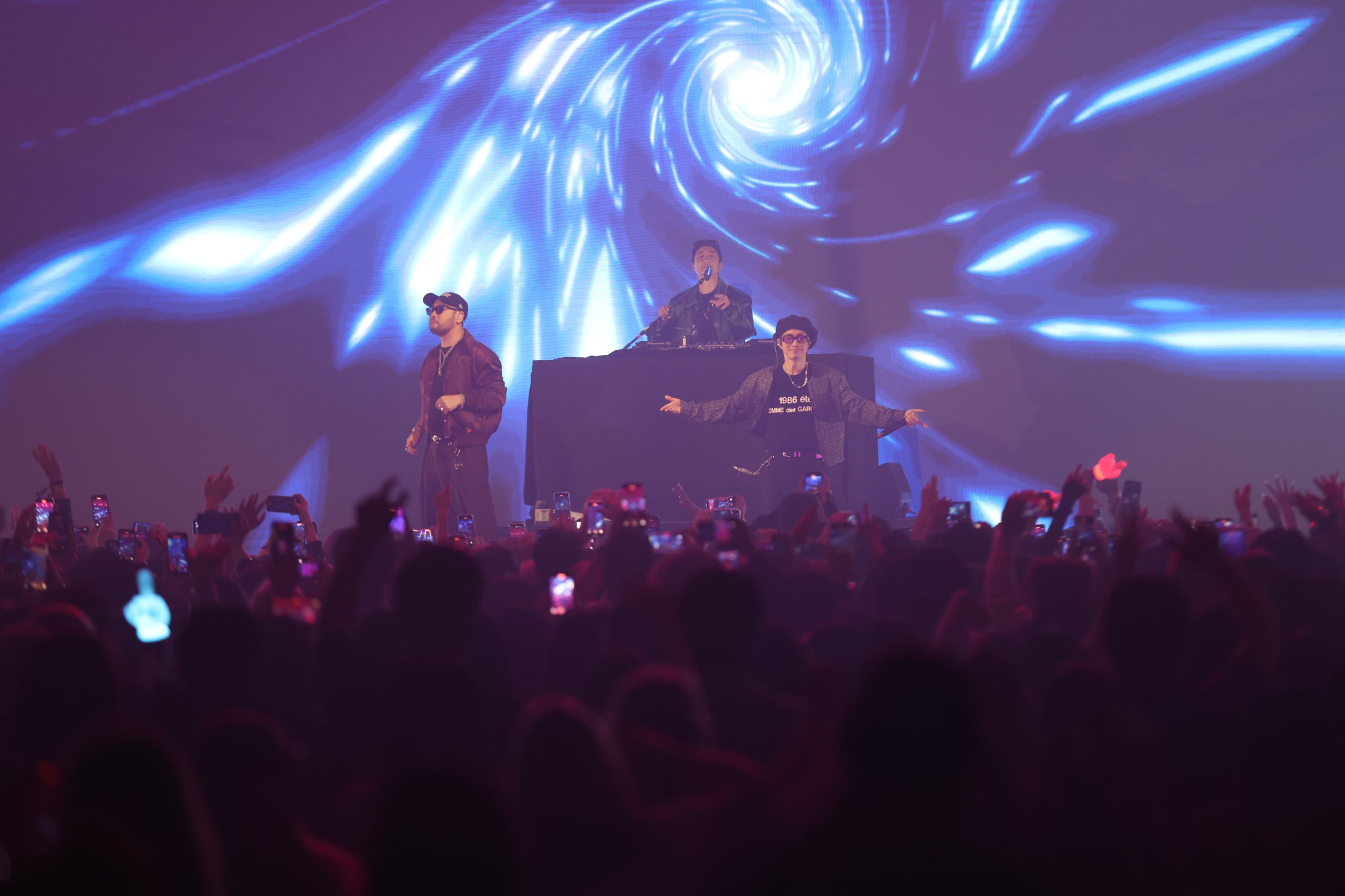Stage show with blue lighting
